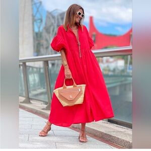 Marielle Stokkelaar Almelo The Phoebe Dress in Red One Size Fits All Design